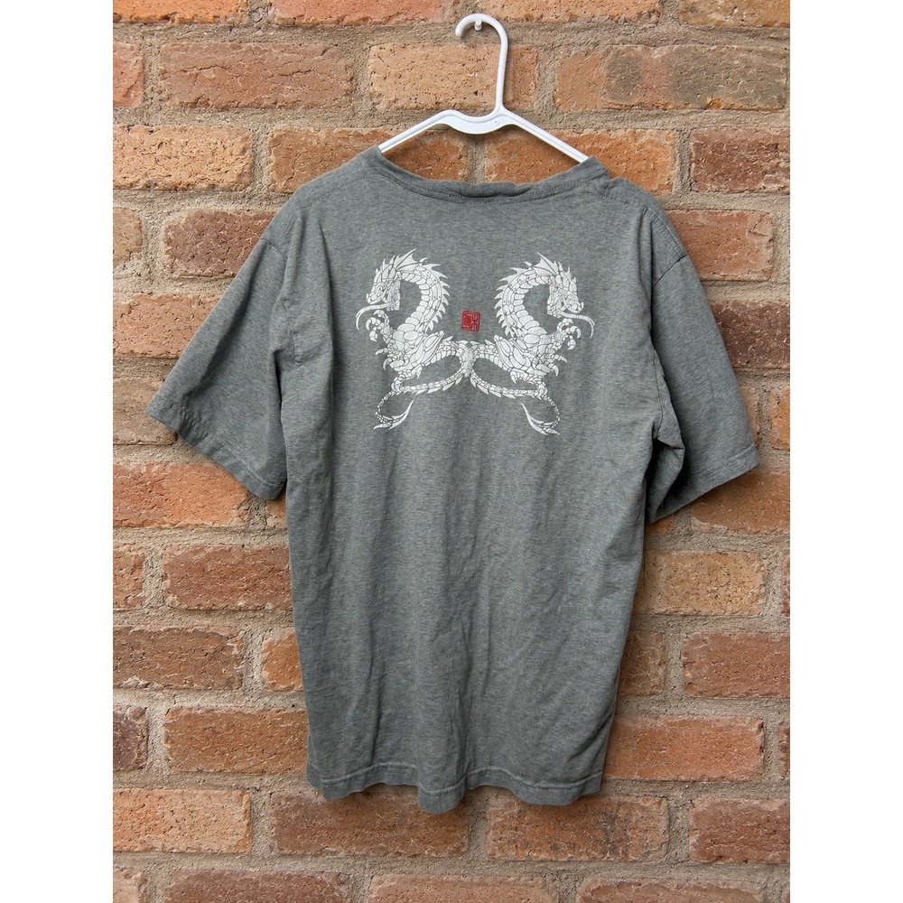 Y2K VTG 90s Stussy Dragon Graphic Short Sleeve T-Shirt L 2000s Grunge Skater